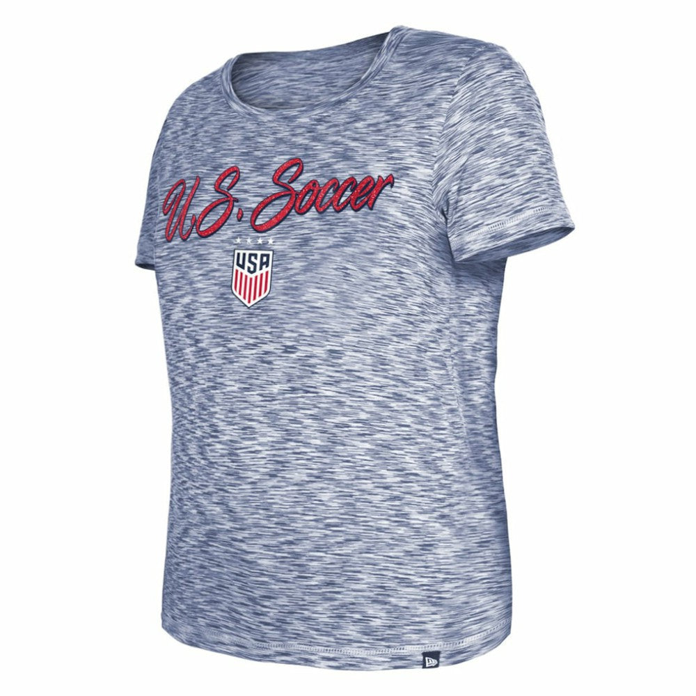 USWNT 5th & Ocean by New Era Women's Active Space Dye Jersey T-Shirt - New Era Navy