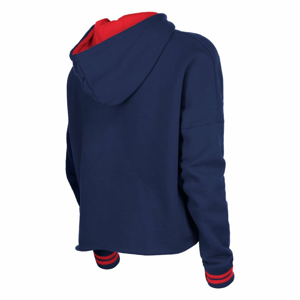 USWNT 5th & Ocean by New Era Women's Athleisure Cropped Fleece Pullover Hoodie - New Era Navy