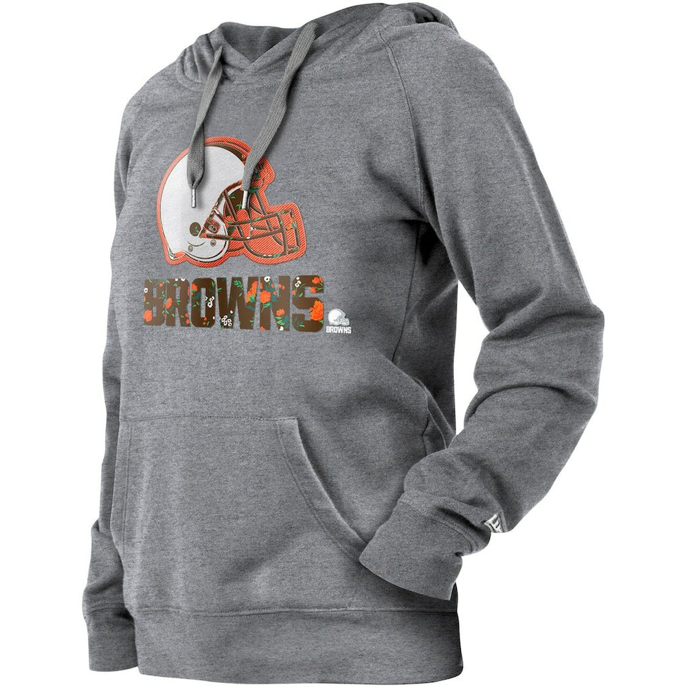 Women's Floral Raglan Pullover Hoodie - Cleveland Browns