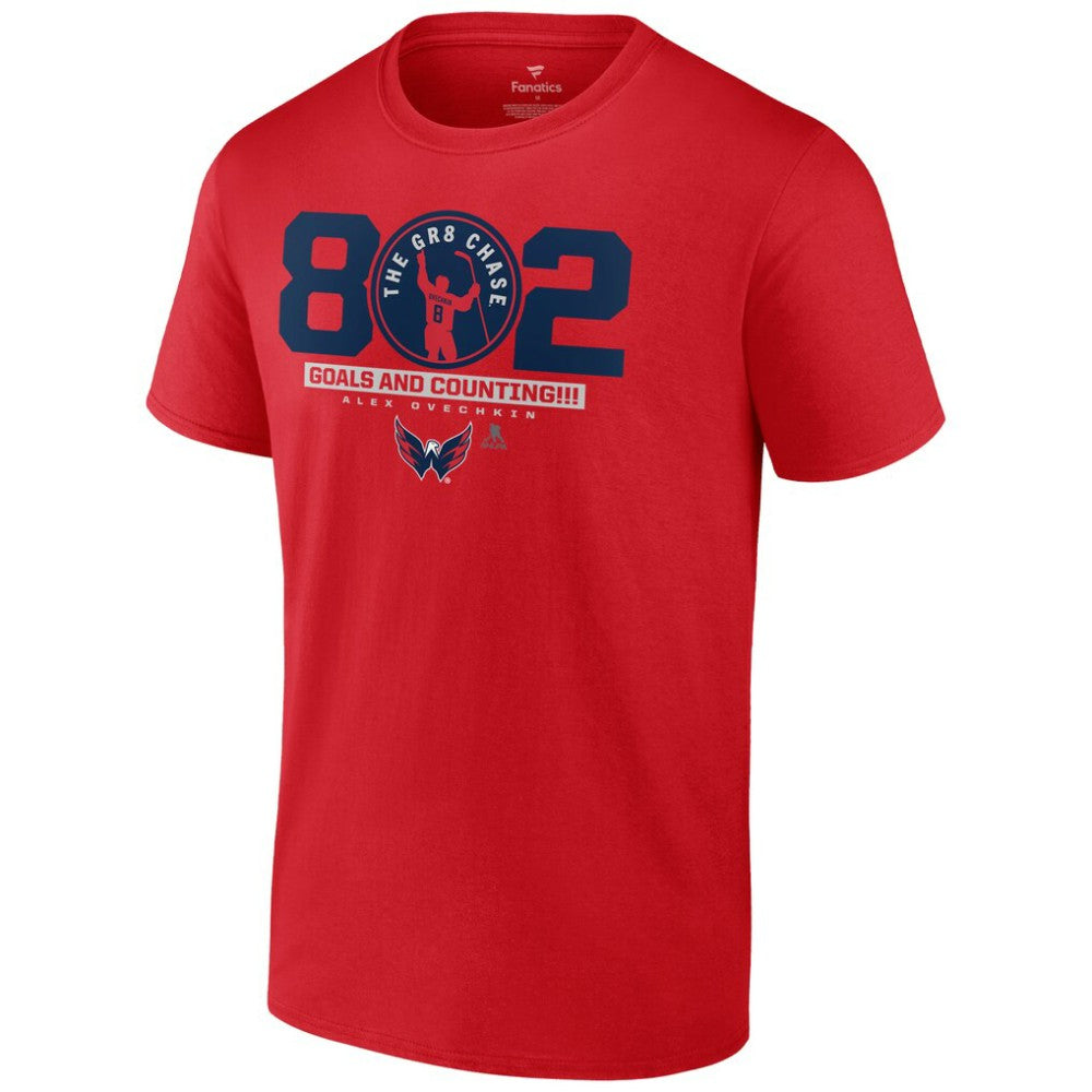 NHL Red Alexander Ovechkin Washington Capitals Fanatics The Gr8 Chase T-Shirt