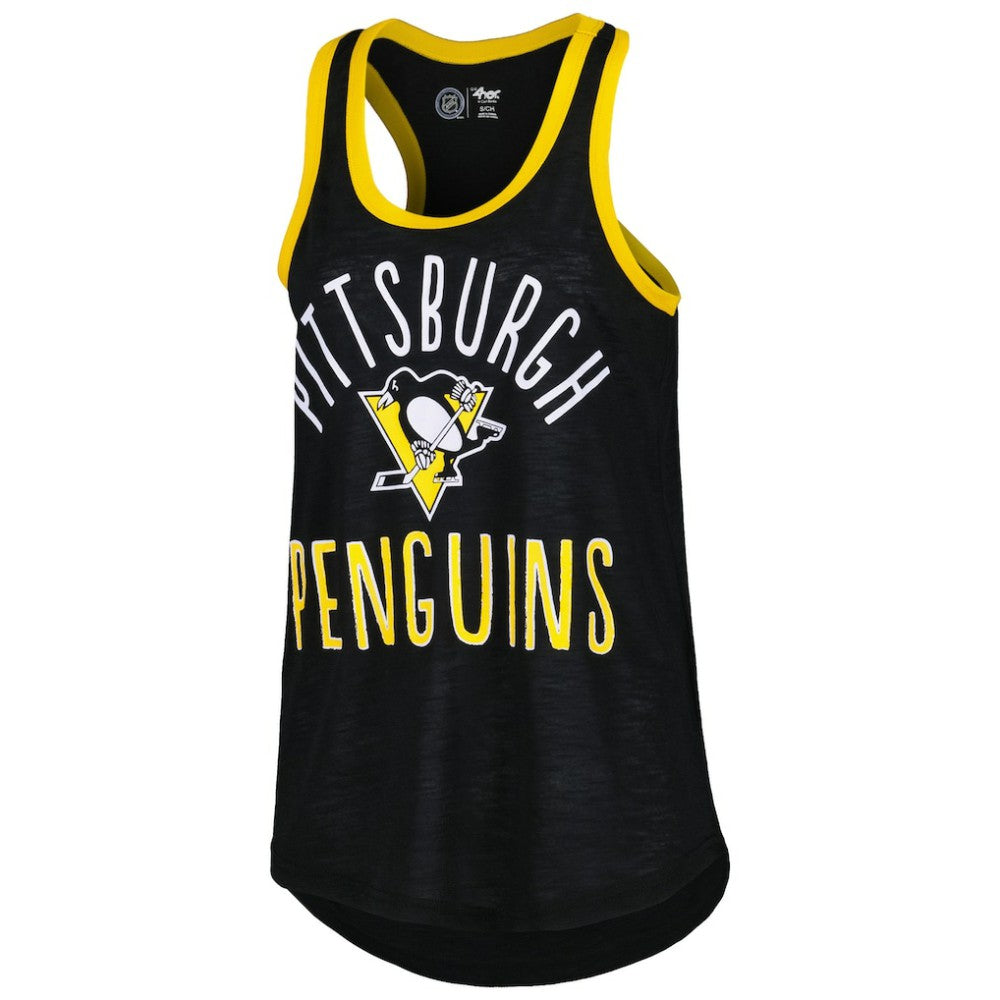 NHL Black Pittsburgh Penguins G-III 4Her by Carl Banks Women's First Base Racerback Scoop Neck Tank Top