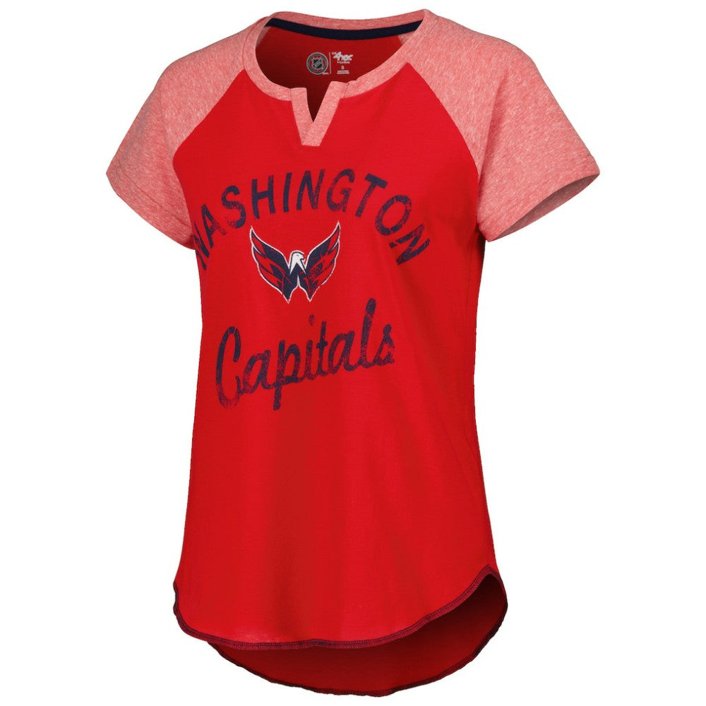 NHL Red Washington Capitals Starter Women's Grand Slam Raglan Notch Neck T-Shirt