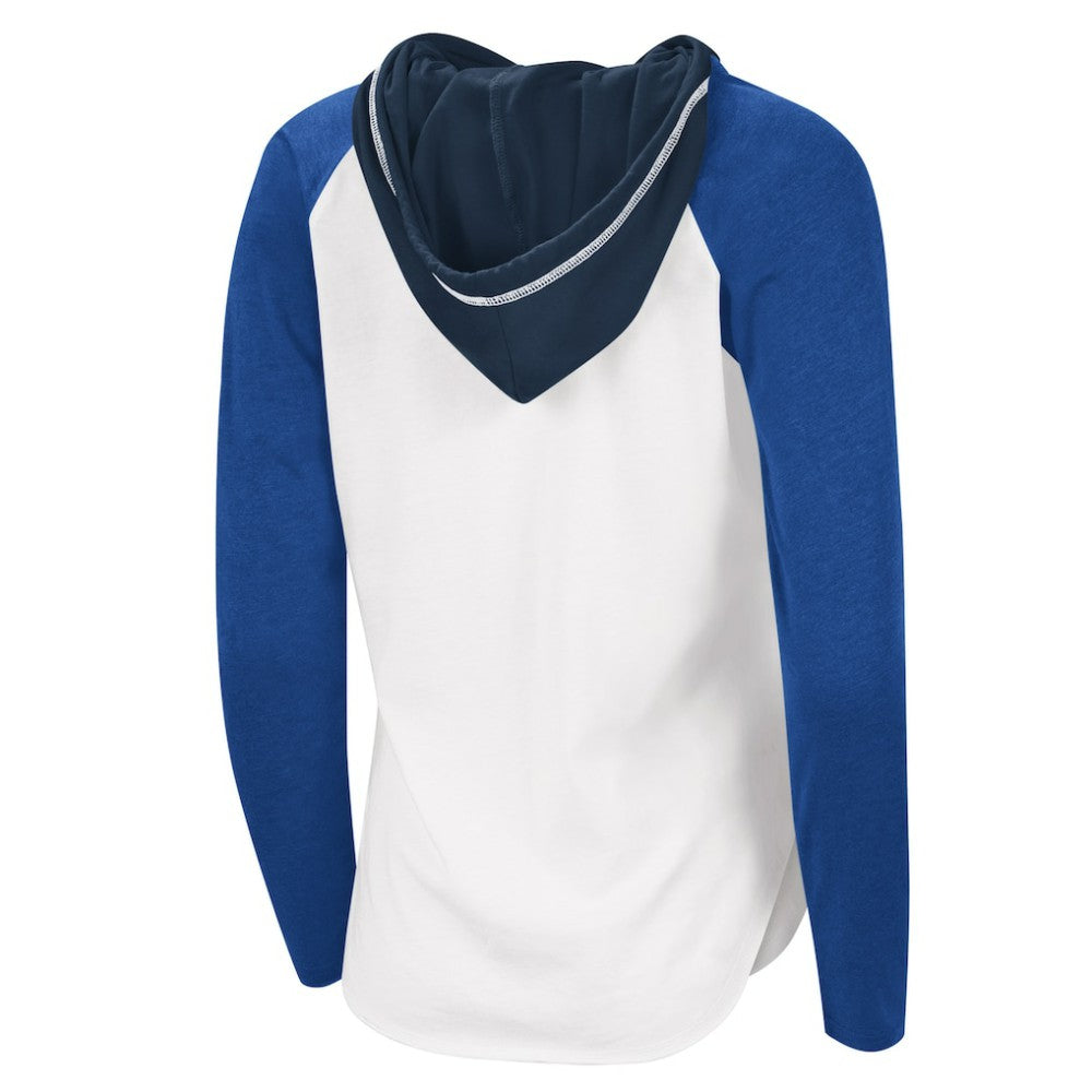 NHL White/Blue St. Louis Blues G-III 4Her by Carl Banks Women's MVP Raglan Lightweight Hooded T-Shirt