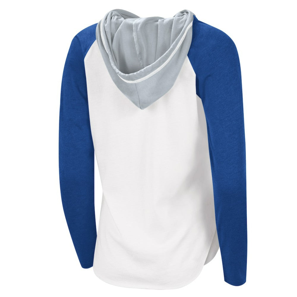 NHL White/Blue Tampa Bay Lightning G-III 4Her by Carl Banks Women's MVP Raglan Lightweight Hooded T-Shirt
