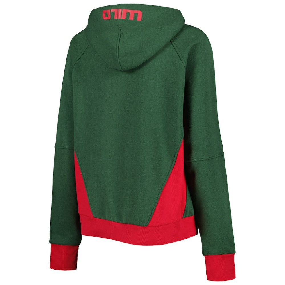NHL Green Minnesota Wild Starter Women's Wishbone Half-Zip Hoodie
