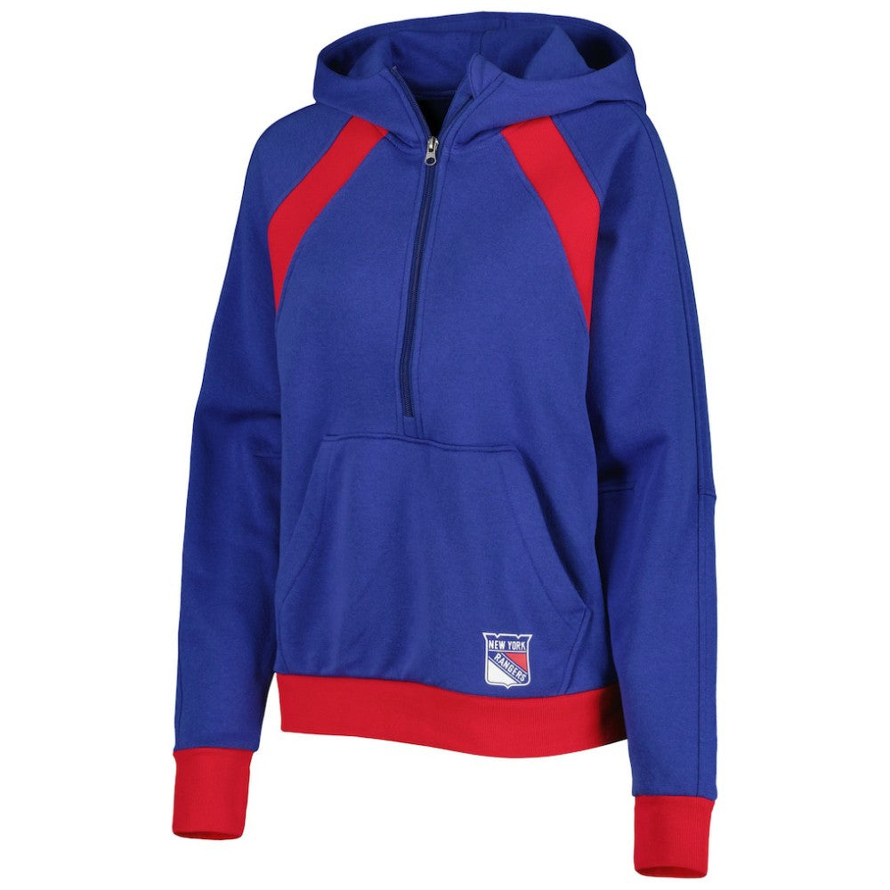 NHL Blue New York Rangers Starter Women's Wishbone Half-Zip Hoodie