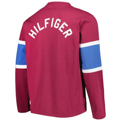 NHL Burgundy Colorado Avalanche Tommy Hilfiger Walter Lace-Up Long Sleeve Top