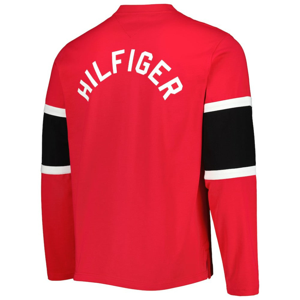 NHL Red Detroit Red Wings Tommy Hilfiger Walter Lace-Up Long Sleeve Top