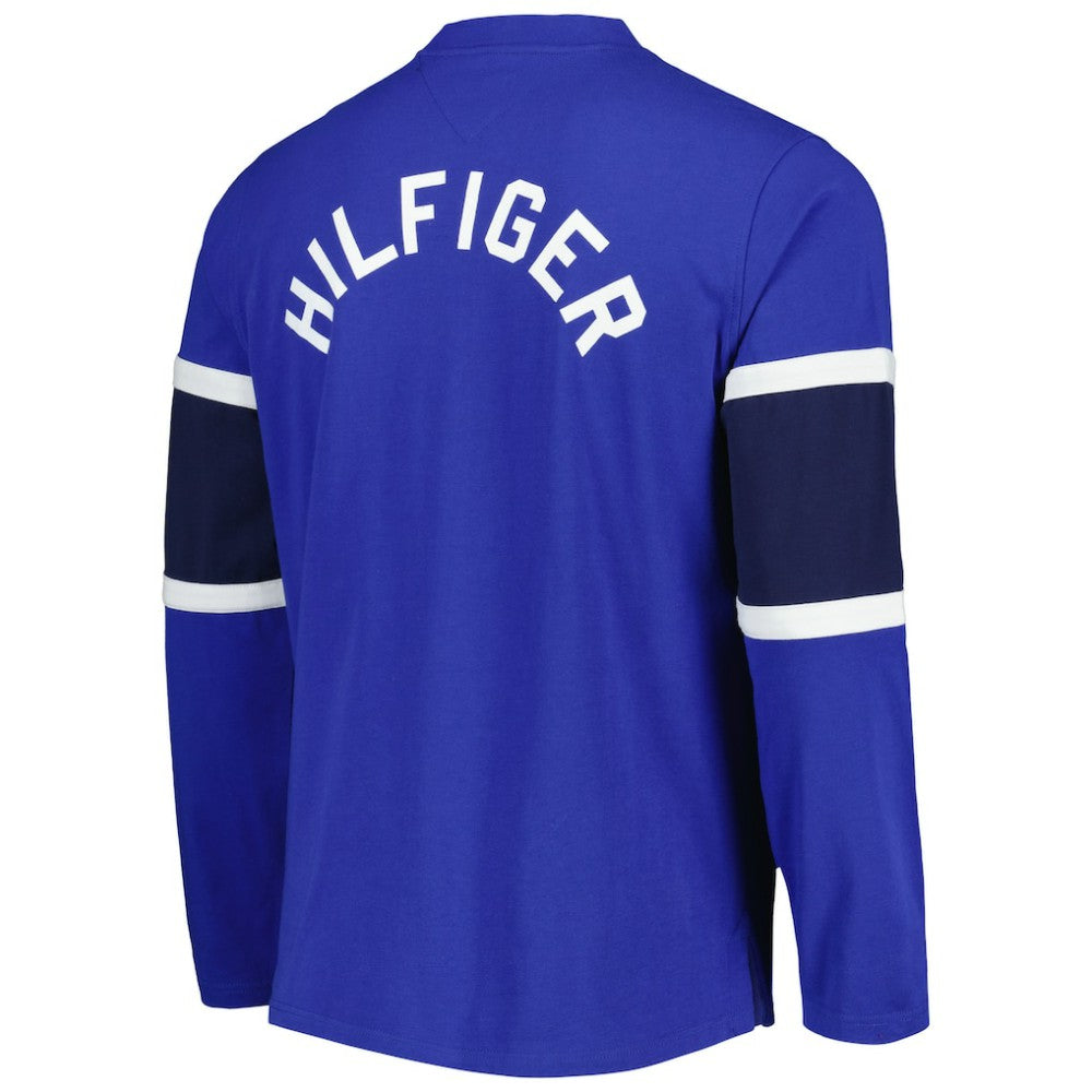 NHL Blue St. Louis Blues Tommy Hilfiger Walter Lace-Up Long Sleeve Top