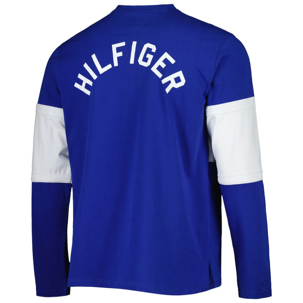 NHL Blue Tampa Bay Lightning Tommy Hilfiger Walter Lace-Up Long Sleeve Top