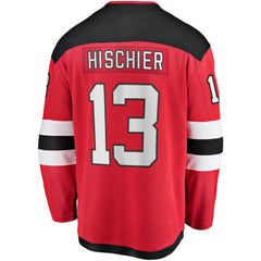 NHL Red Nico Hischier New Jersey Devils Fanatics Captain Patch Home Breakaway Jersey