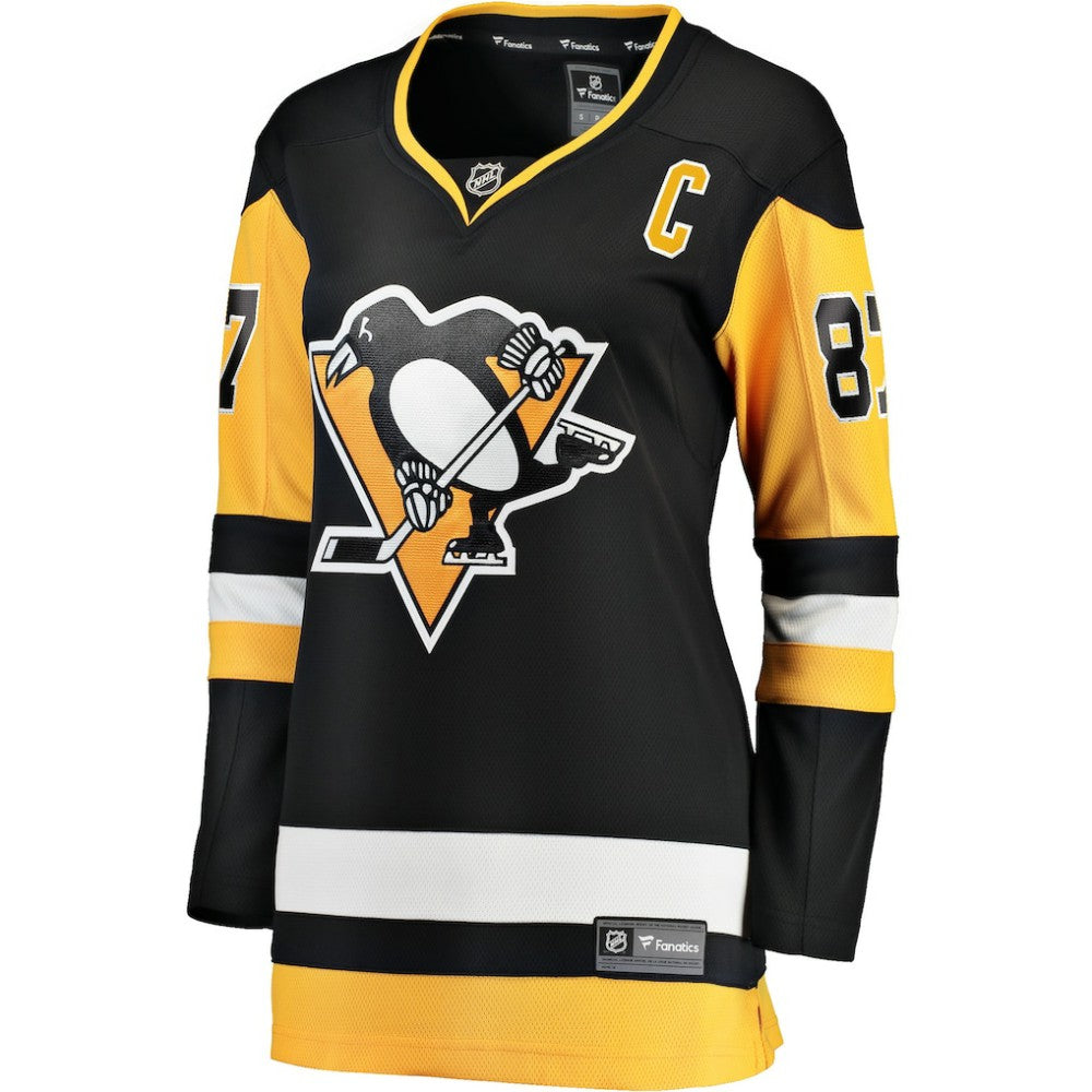 NHL Black Sidney Crosby Pittsburgh Penguins Fanatics Women's Captain Patch Home Breakaway Jersey