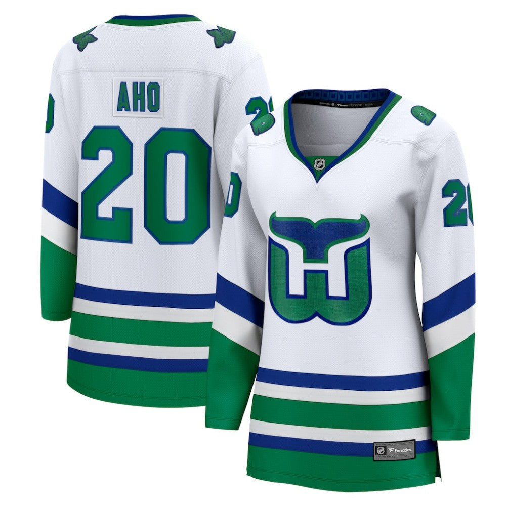 NHL White Sebastian Aho Carolina Hurricanes Fanatics Women's Throwback Breakaway Jersey