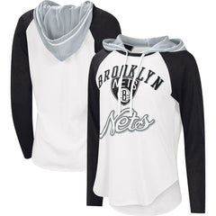 NBA Brooklyn Nets G-III 4Her by Carl Banks Women's MVP Raglan Hoodie Long Sleeve T-Shirt