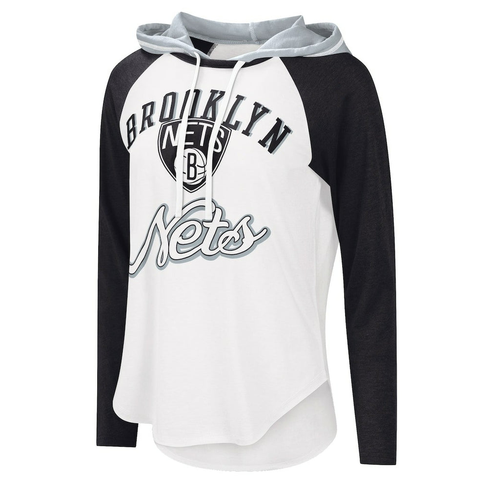 NBA Brooklyn Nets G-III 4Her by Carl Banks Women's MVP Raglan Hoodie Long Sleeve T-Shirt