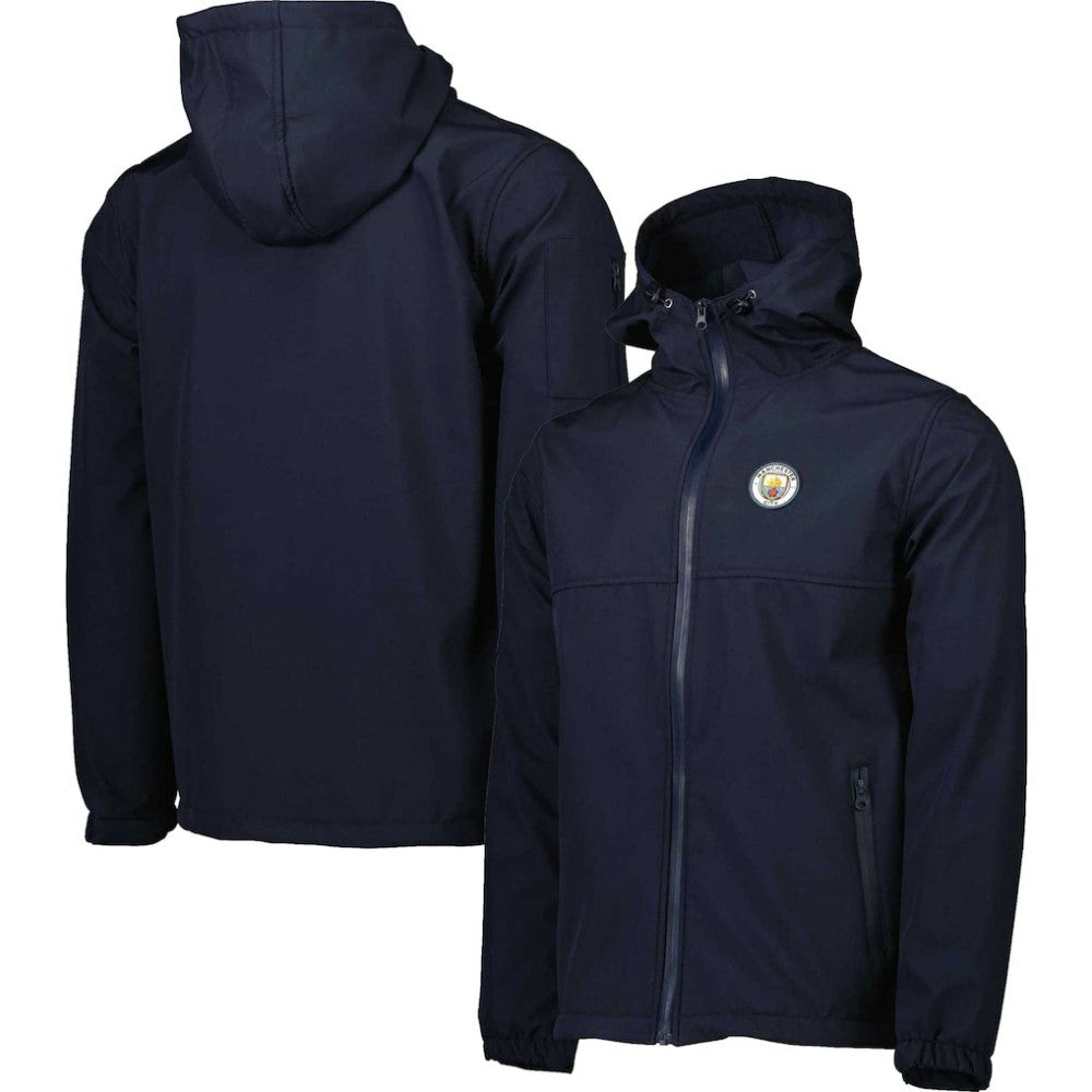 Manchester City Three-Layer Full-Zip Hooded Jacket -  Navy