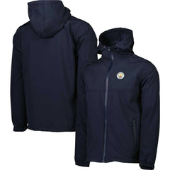 Manchester City Three-Layer Full-Zip Hooded Jacket -  Navy