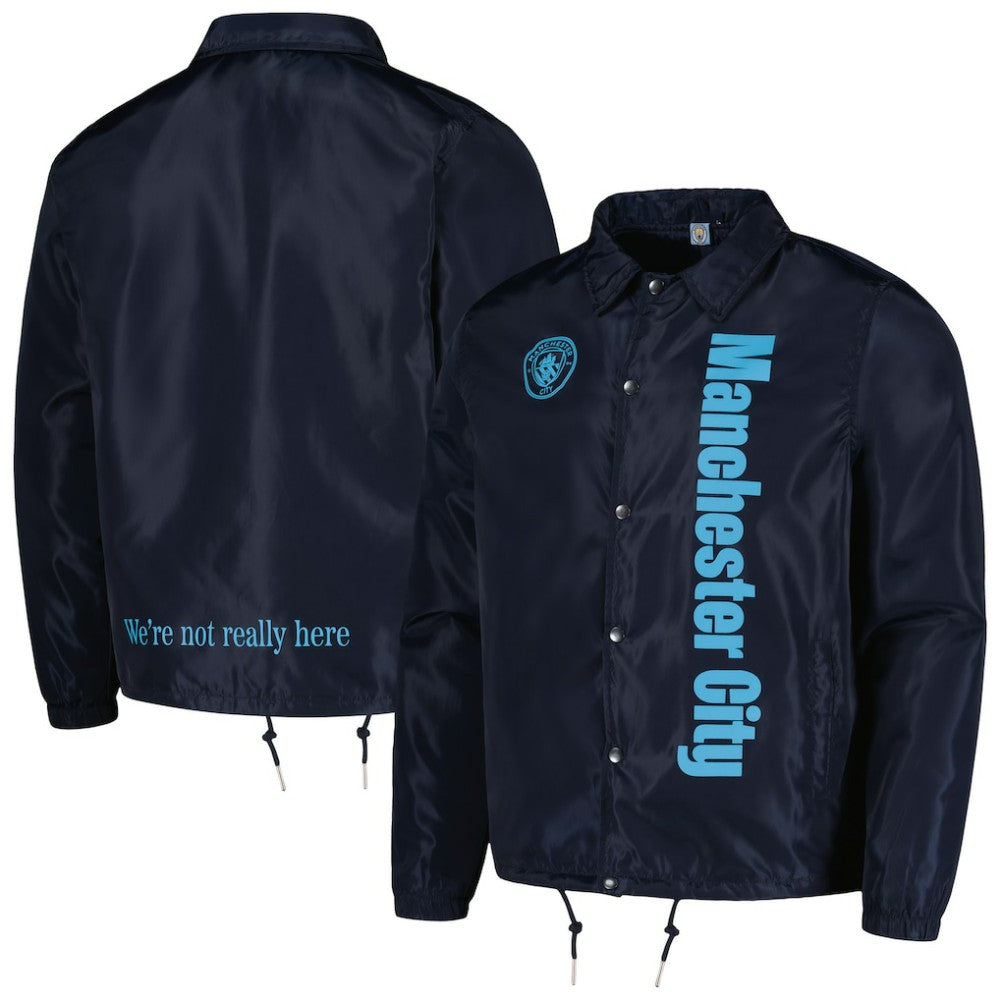 Manchester City Coaches Full-Snap Jacket -  Navy
