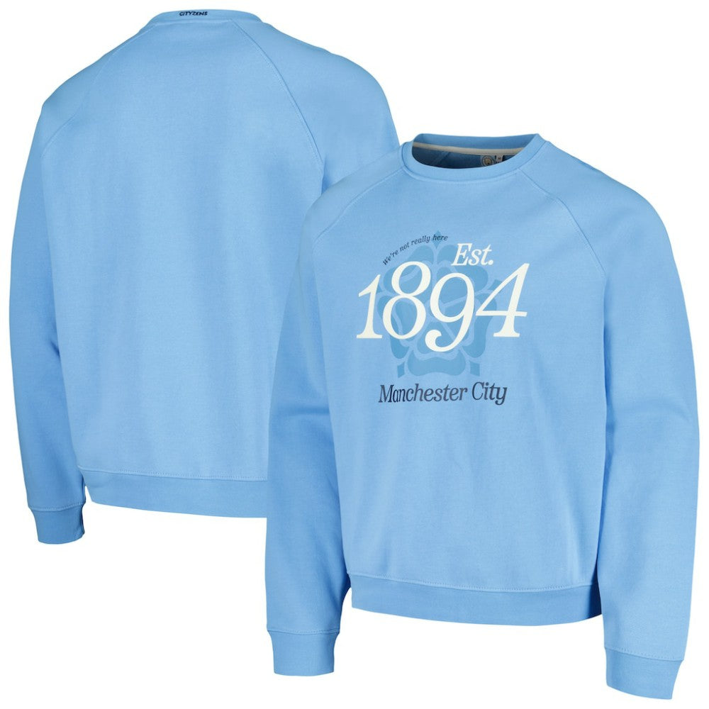 Manchester City Foundation Oversized Raglan Pullover Sweatshirt -  Sky Blue