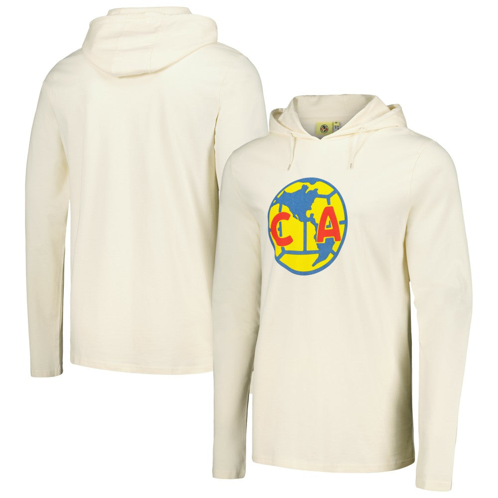 Club America Long Sleeve Hoodie T-Shirt -  Cream