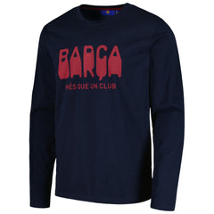 Barcelona Heavy Long Sleeve T-Shirt -  Navy