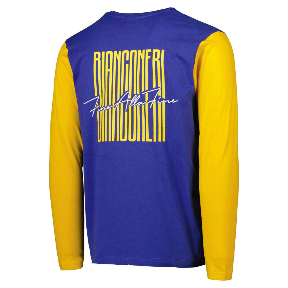 Juventus Blocked Long Sleeve T-Shirt -  Blue/Yellow