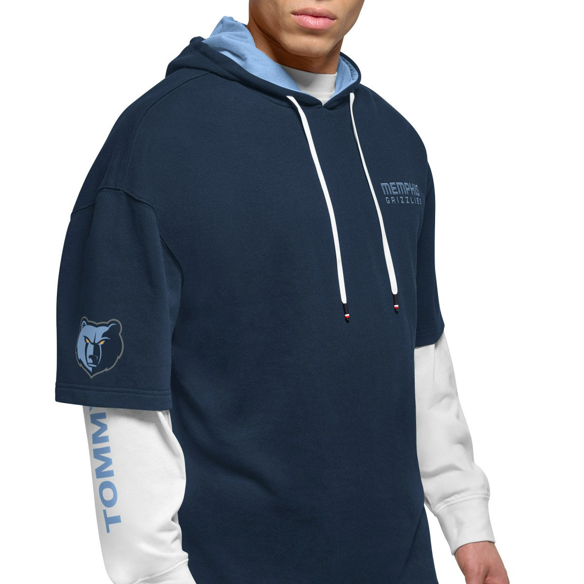 NBA Memphis Grizzlies Tommy Jeans Matthew 2-In-1 T-Shirt & Hoodie Combo Set