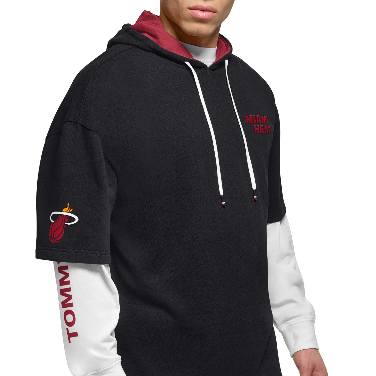 NBA Miami Heat Tommy Jeans Matthew 2-In-1 T-Shirt & Hoodie Combo Set