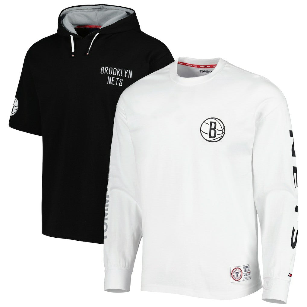 NBA Brooklyn Nets Tommy Jeans Matthew 2-In-1 T-Shirt & Hoodie Combo Set