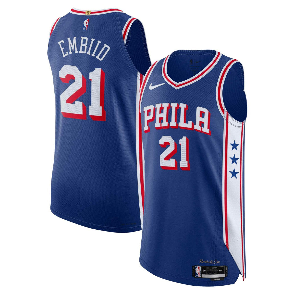 NBA Joel Embiid Philadelphia 76ers Authentic Jersey