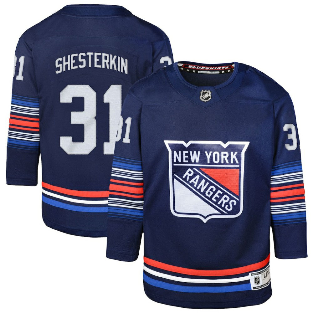NHL Navy Igor Shesterkin New York Rangers Youth Alternate Premier Player Jersey