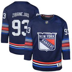 NHL Navy Mika Zibanejad New York Rangers Youth Alternate Premier Player Jersey