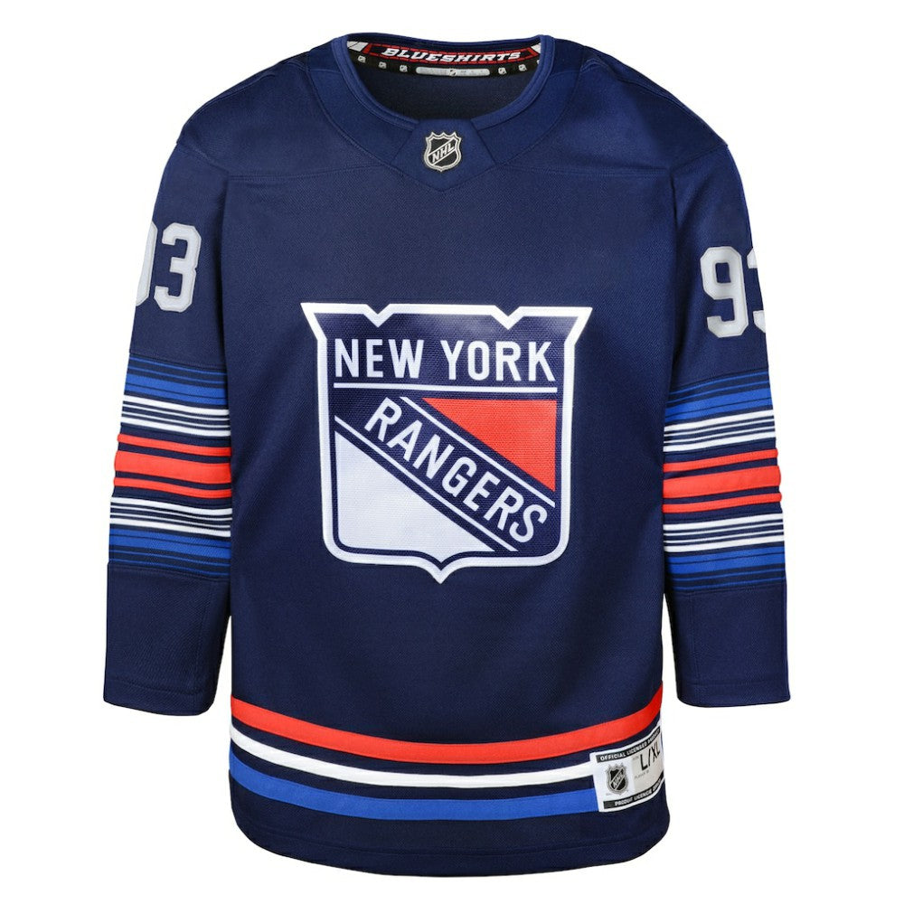 NHL Navy Mika Zibanejad New York Rangers Youth Alternate Premier Player Jersey