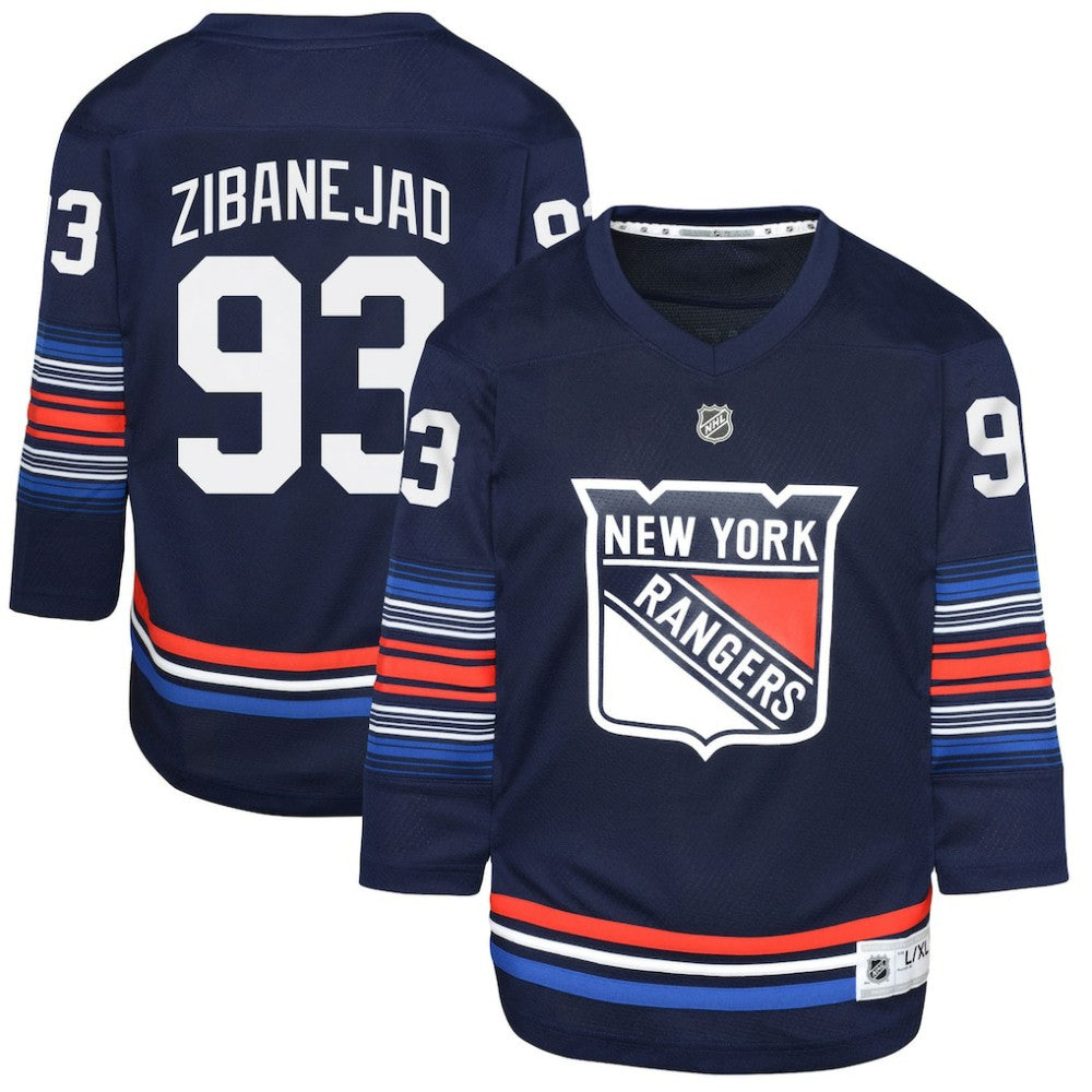 NHL Navy Mika Zibanejad New York Rangers Youth Alternate Replica Player Jersey