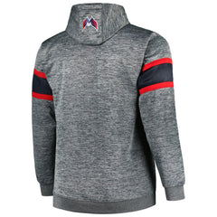 NHL Heather Charcoal Washington Capitals Big & Tall Stripe Pullover Hoodie