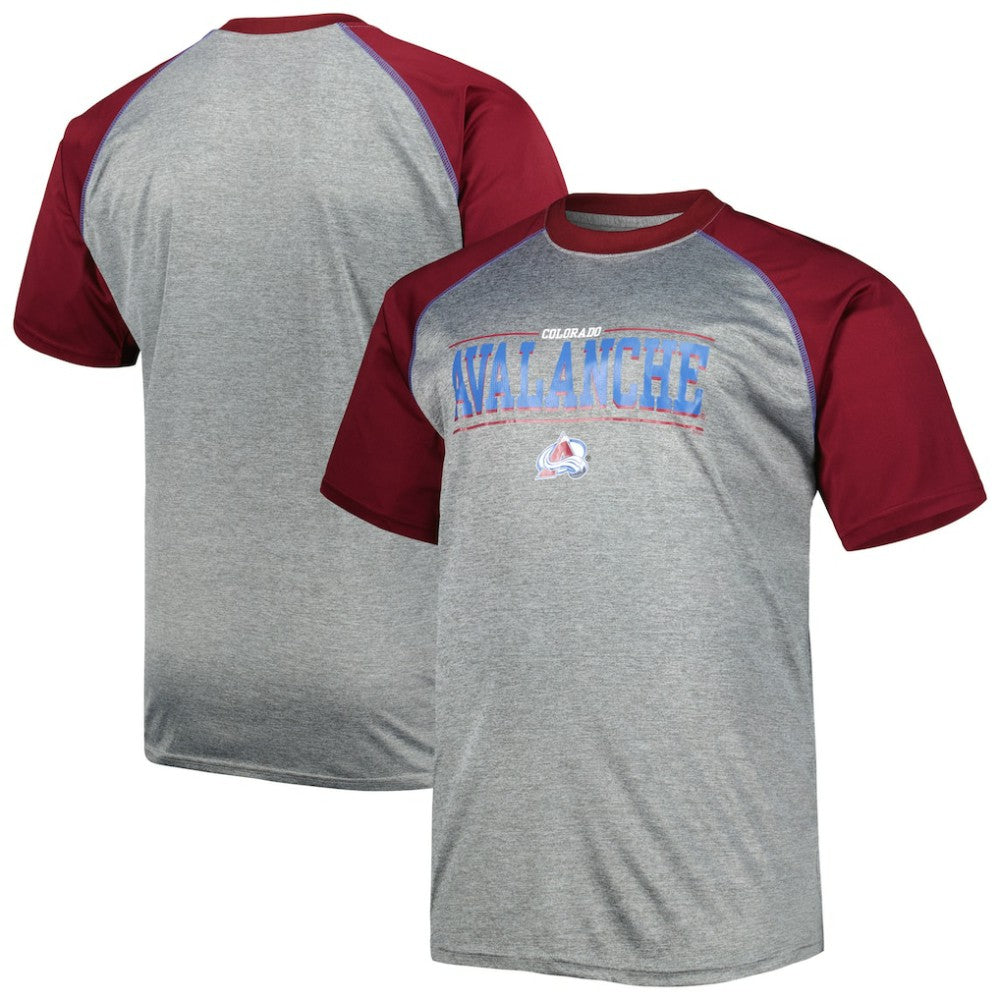 NHL Heather Gray Colorado Avalanche Big & Tall Logo Raglan T-Shirt