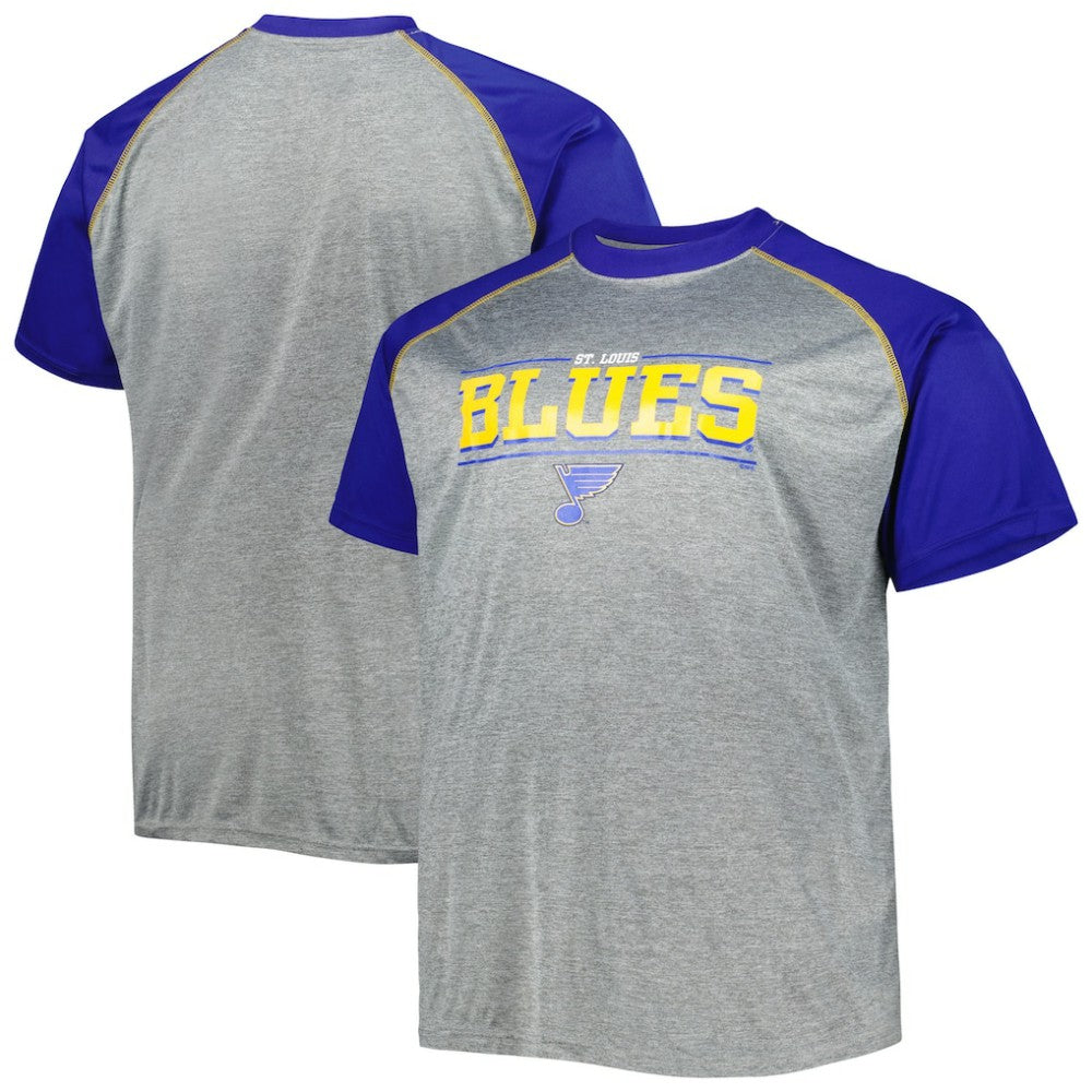 NHL Heather Gray St. Louis Blues Big & Tall Logo Raglan T-Shirt