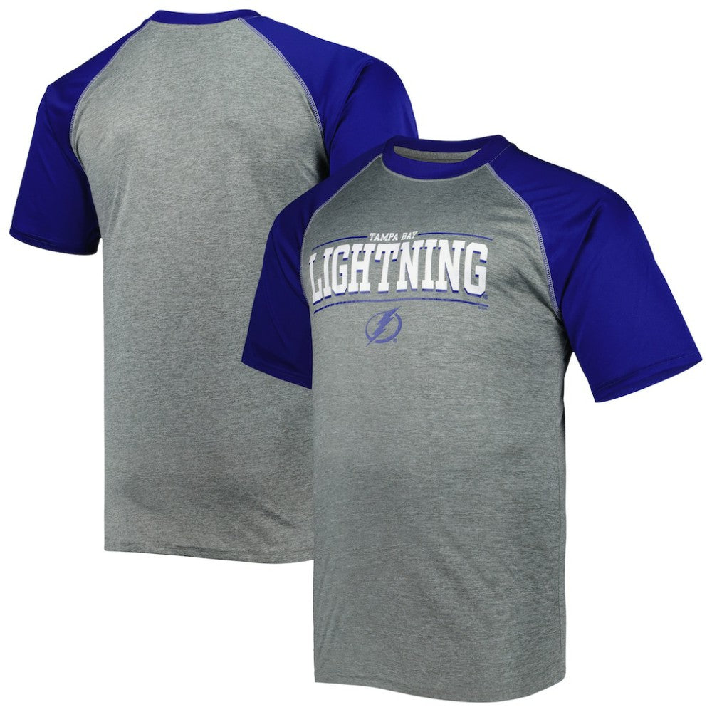 NHL Heather Gray Tampa Bay Lightning Big & Tall Logo Raglan T-Shirt