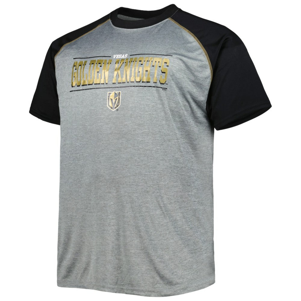 NHL Heather Gray Vegas Golden Knights Big & Tall Logo Raglan T-Shirt