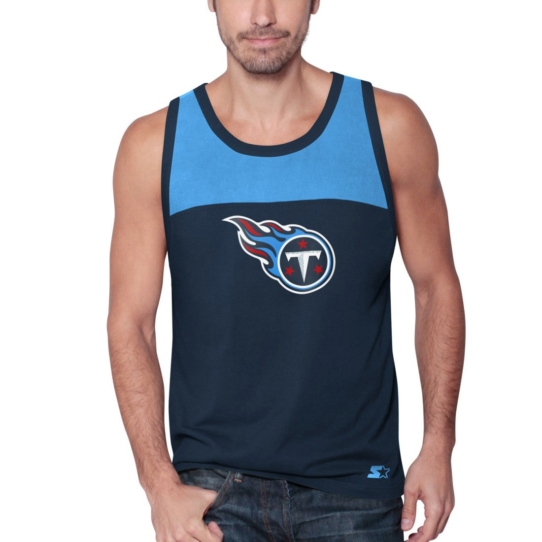Starter Logo Touchdown Fashion Tank Top - Tennessee Titans