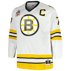 NHL White Ray Bourque Boston Bruins Mitchell & Ness Big & Tall Captain Patch Blue Line Player Jersey
