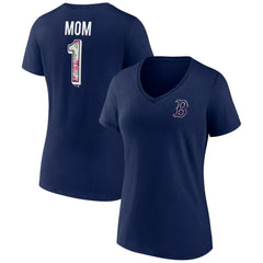 MLB Boston Red Sox Women's Team Logo Mother's Day V-Neck T-Shirt