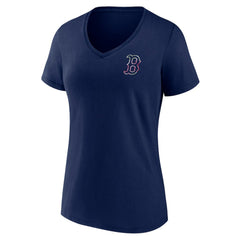 MLB Boston Red Sox Women's Team Logo Mother's Day V-Neck T-Shirt