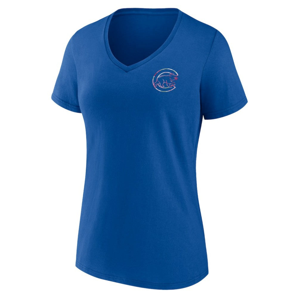 MLB Chicago Cubs Women's Team Logo Mother's Day V-Neck T-Shirt