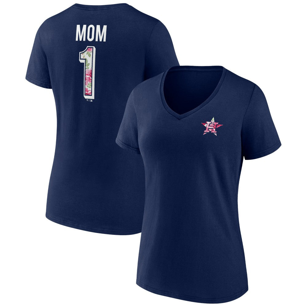 MLB Houston Astros Women's Team Logo Mother's Day V-Neck T-Shirt