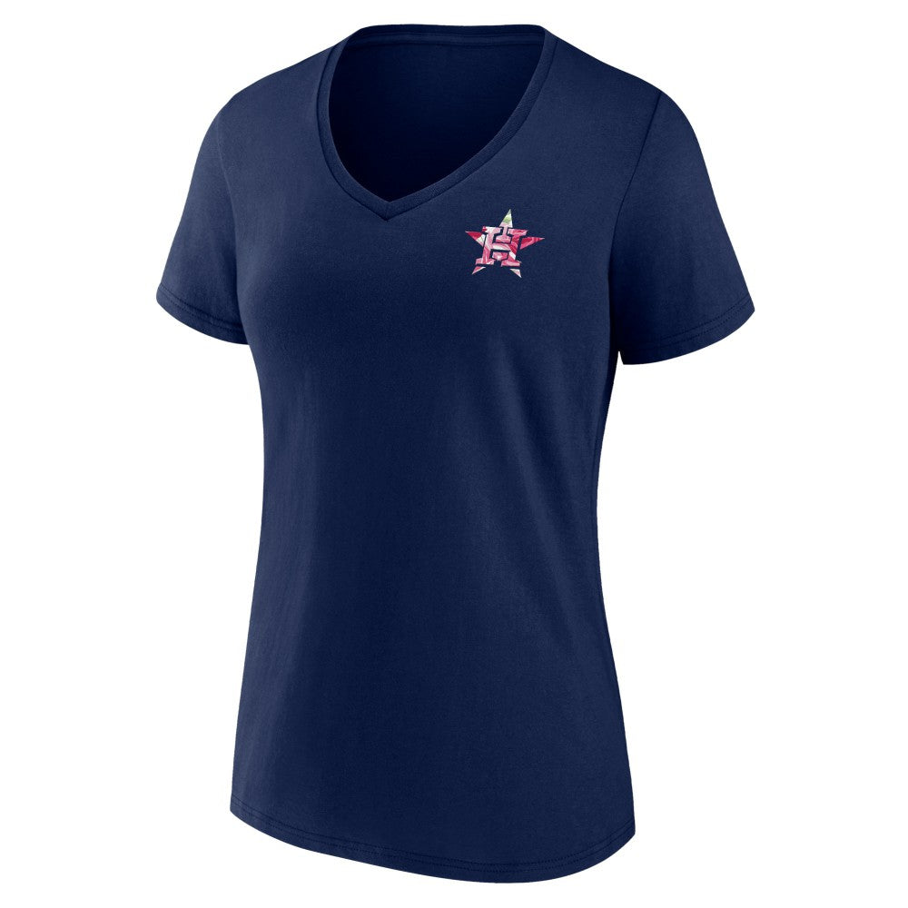 MLB Houston Astros Women's Team Logo Mother's Day V-Neck T-Shirt