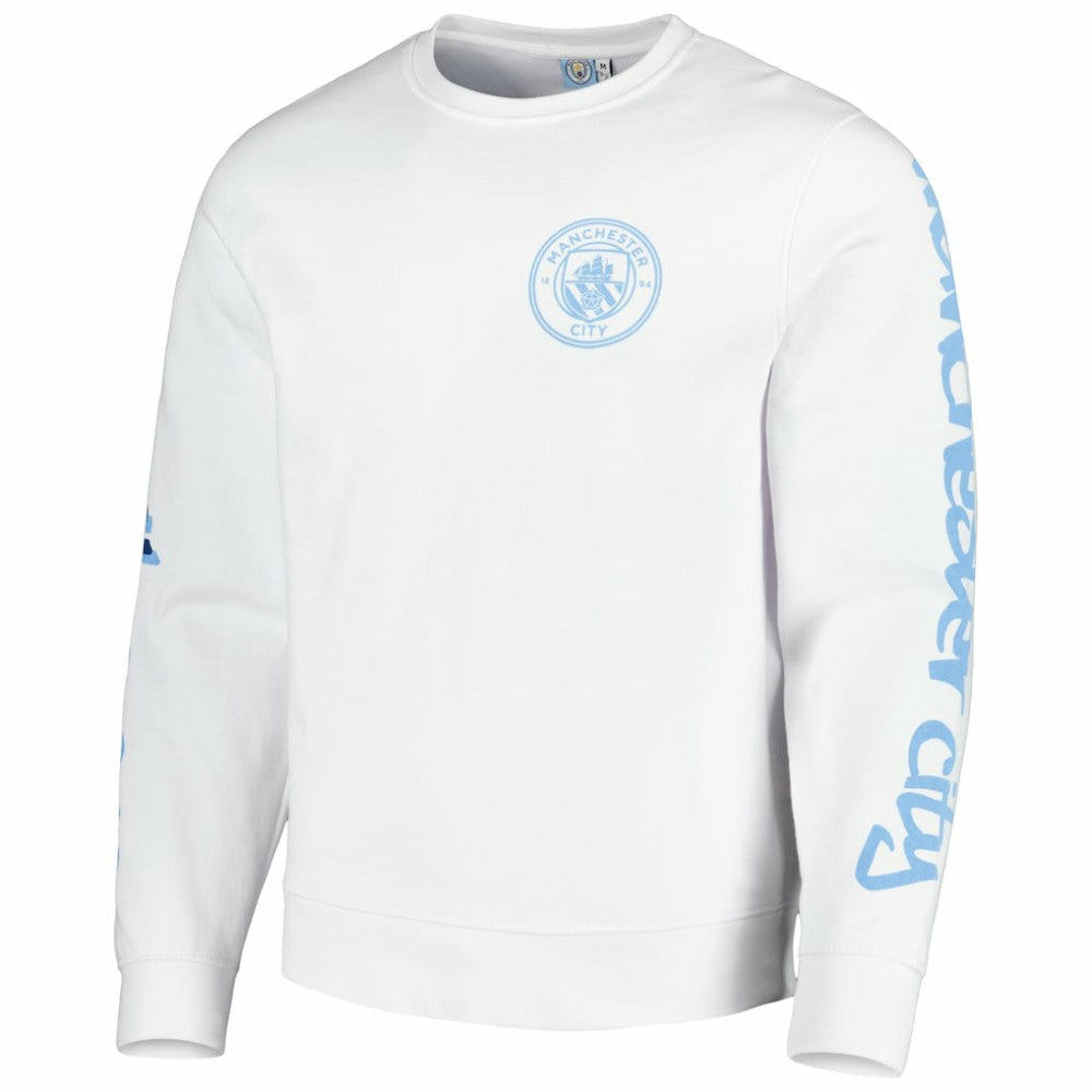 Manchester City Graffiti Pullover Sweatshirt -  White