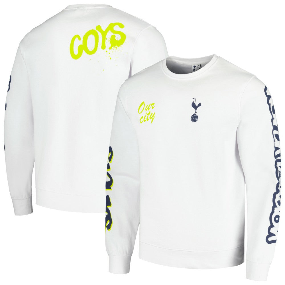 Tottenham Hotspur Graffiti Pullover Sweatshirt -  White