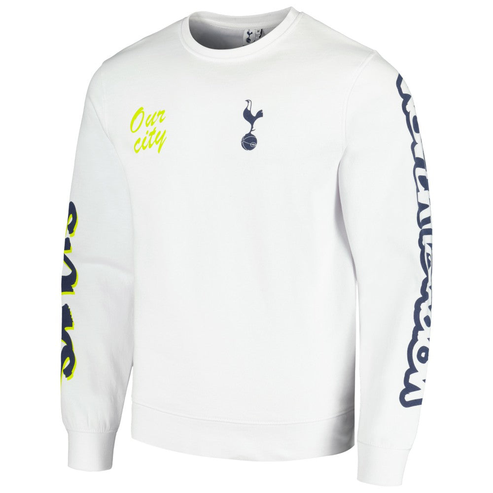 Tottenham Hotspur Graffiti Pullover Sweatshirt -  White