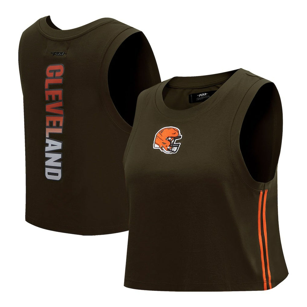 Pro Standard Women's Ombre Wordmark Classic Cropped Tank Top - Cleveland Browns
